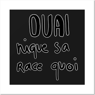 nique sa race black/white edition Posters and Art